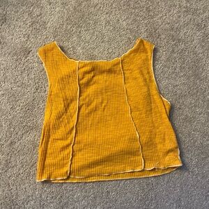 Yellow Sleeveless Cropped Top